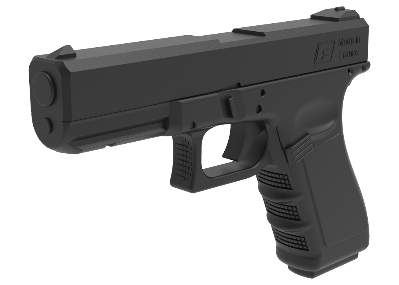 Rubber pistol type Glock 17 black