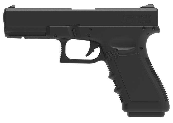 Rubber training gun type G17 black - face