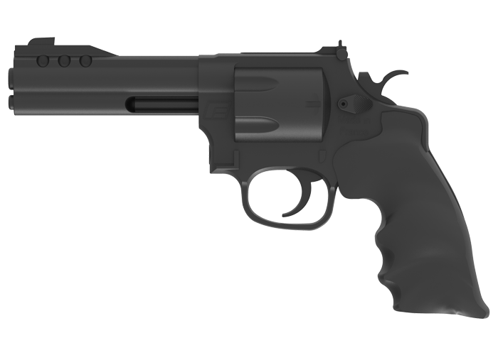 Rubber training revolver type S&W black - face